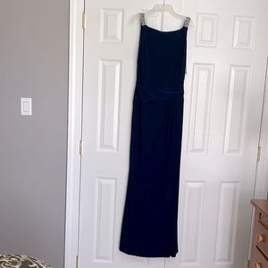 Navy blue full length gown